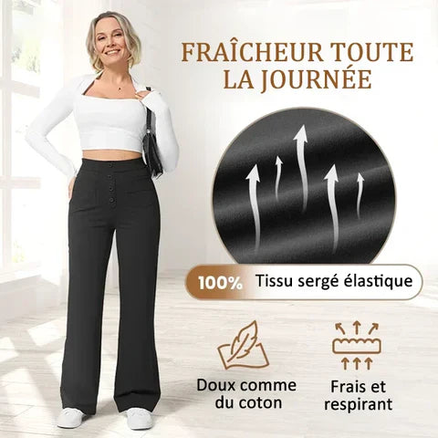 Mode by Addy – Pantalon Taille Haute avec Poches